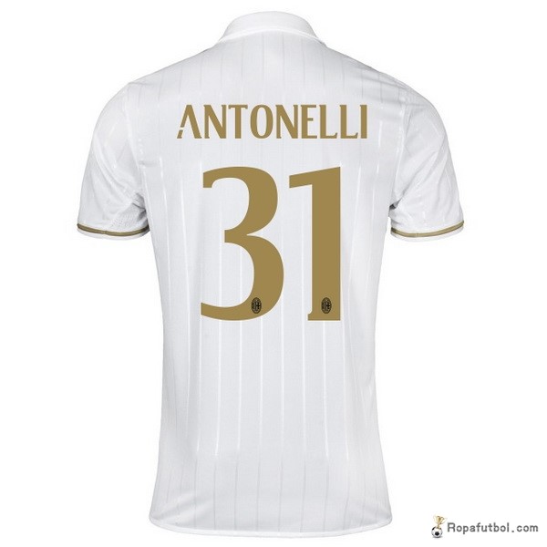 Camiseta AC Milan Replica Segunda Ropa Antonelli 2016/17 Blanco